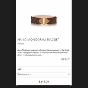 Authentic LV Nano Monogram Bracelet